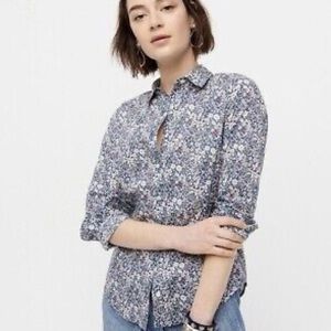 J.Crew Liberty Button Down Shirt June’s Meadow Floral Tana Lawn Cotton size 8